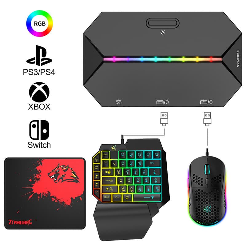Free Wolf G6L Converter Switch PS4 Console Game Controller to Keyboard Mouse Converter