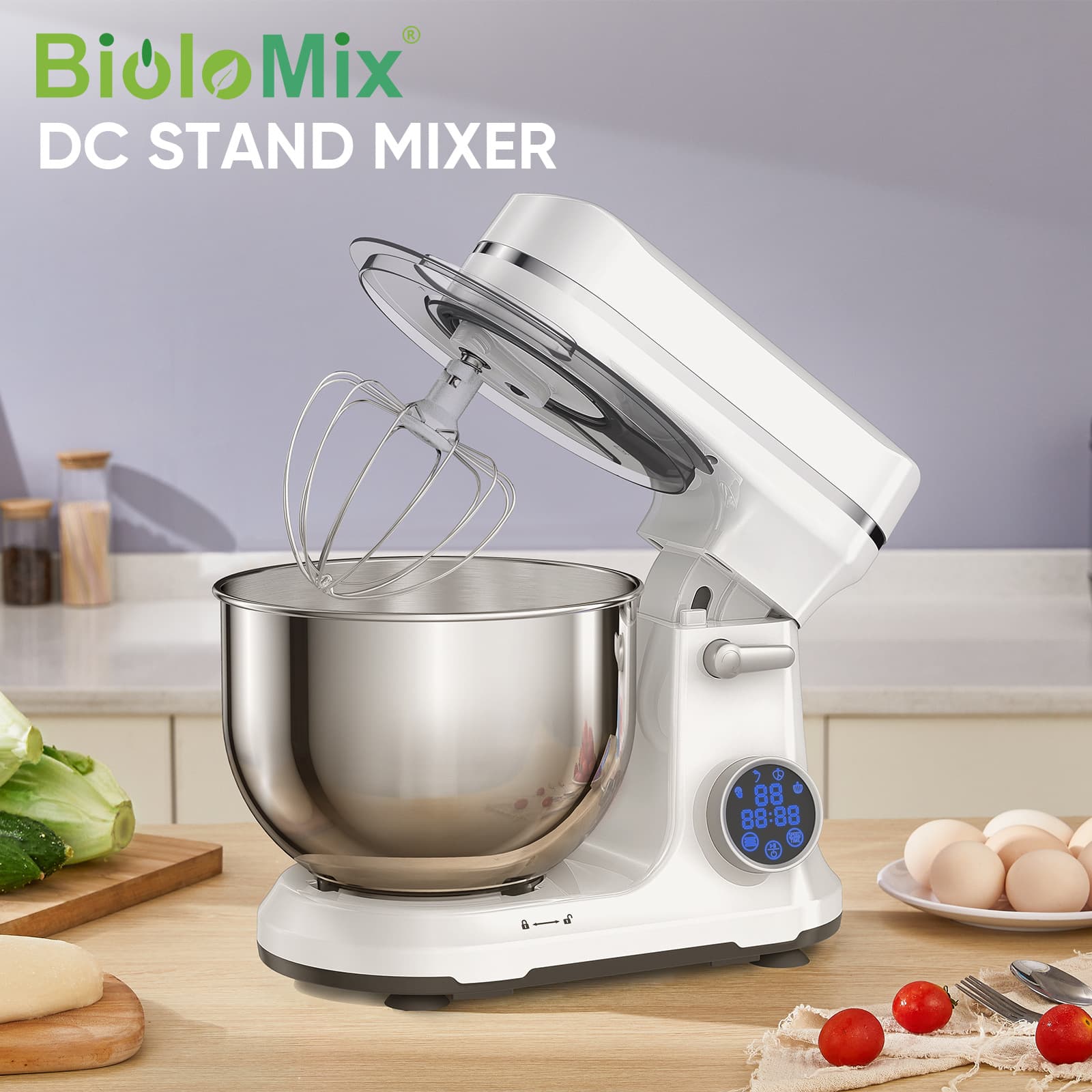 Multi-Purpose 5L Stand Mixer for Dough Kneading, Cream Whipping, Baking, and Egg Beating
