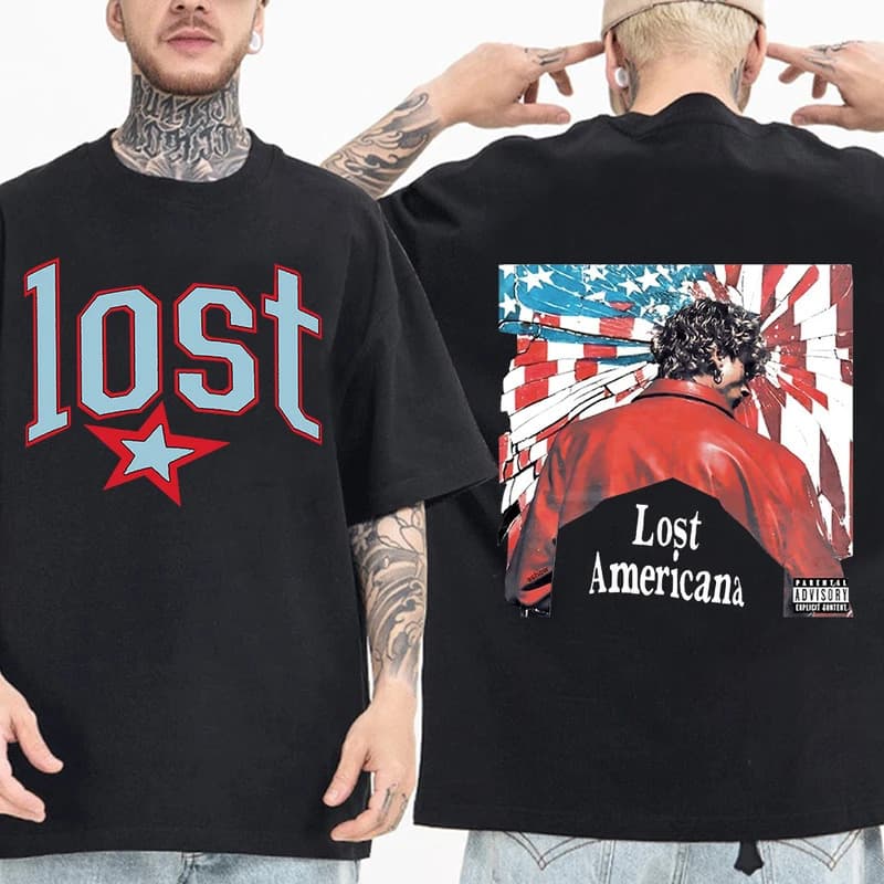 【Cross-border EU Size】MGK Lost Americana Machine Gun Kelly T-shirt Har