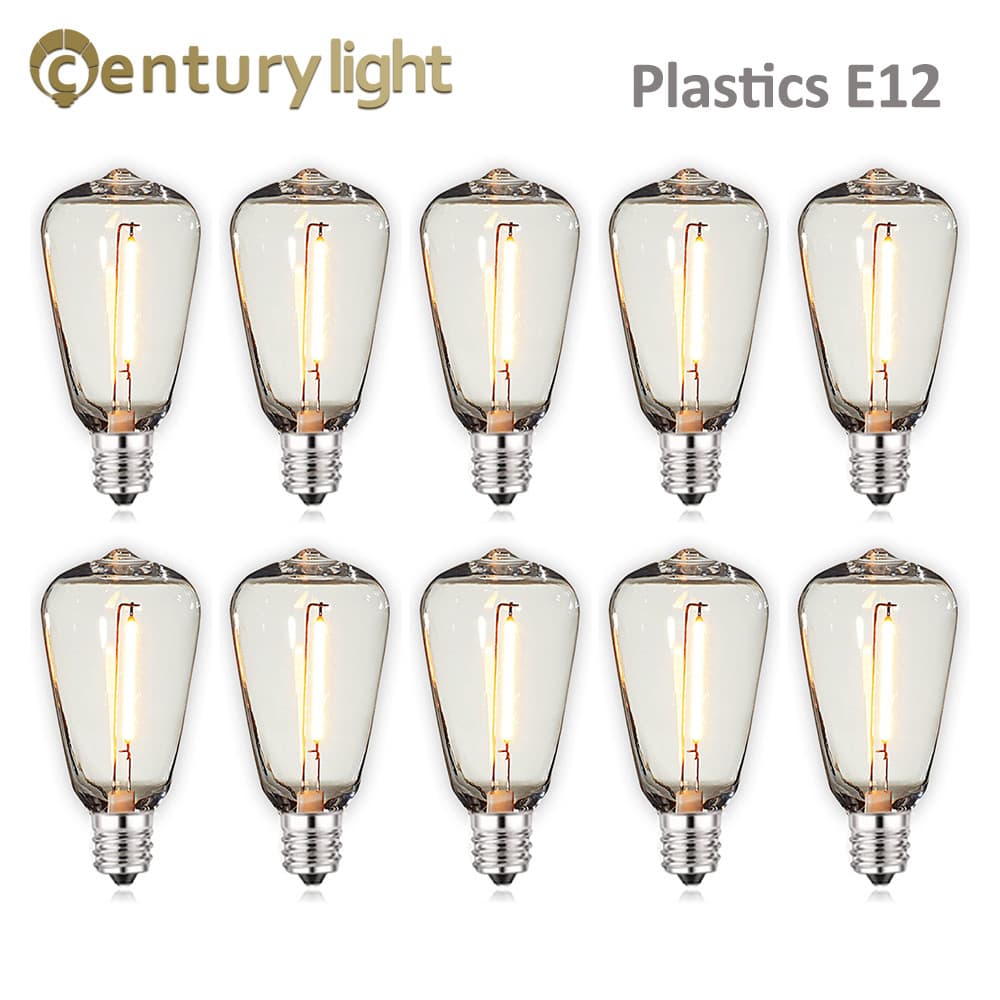 Cross-border ST38 Plastic Edison Bulb E12 Decorative String Lights Waterproof Nipple 1W Replacement Bulb Vintage LED Bulb