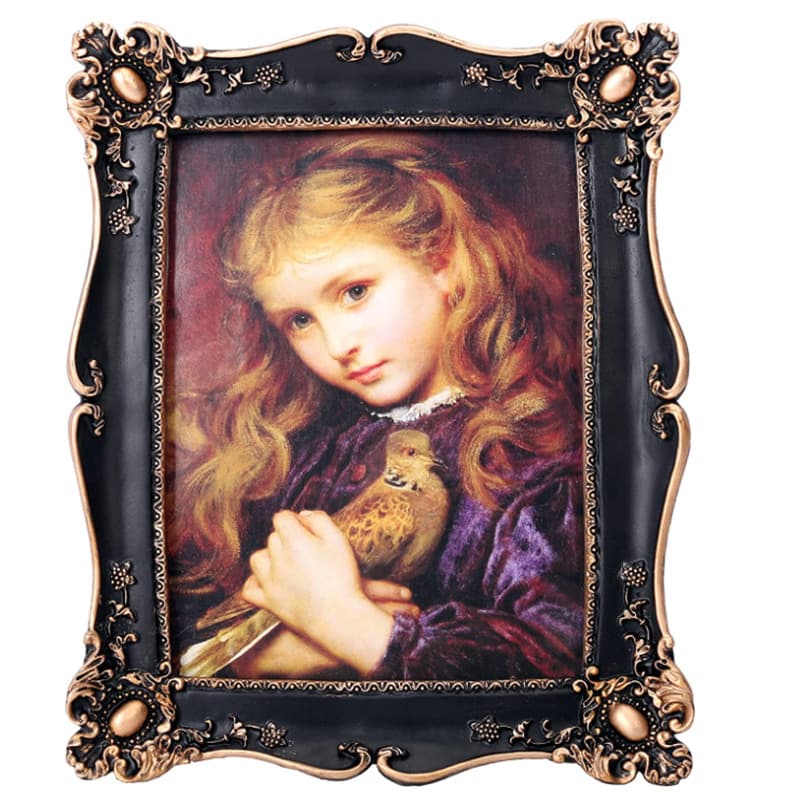 European Vintage Creative Resin Decorative Picture Frame Gold Edge Photo Frame Wall-Mountable Classical Oil Painting Frame Retro Photo Wall