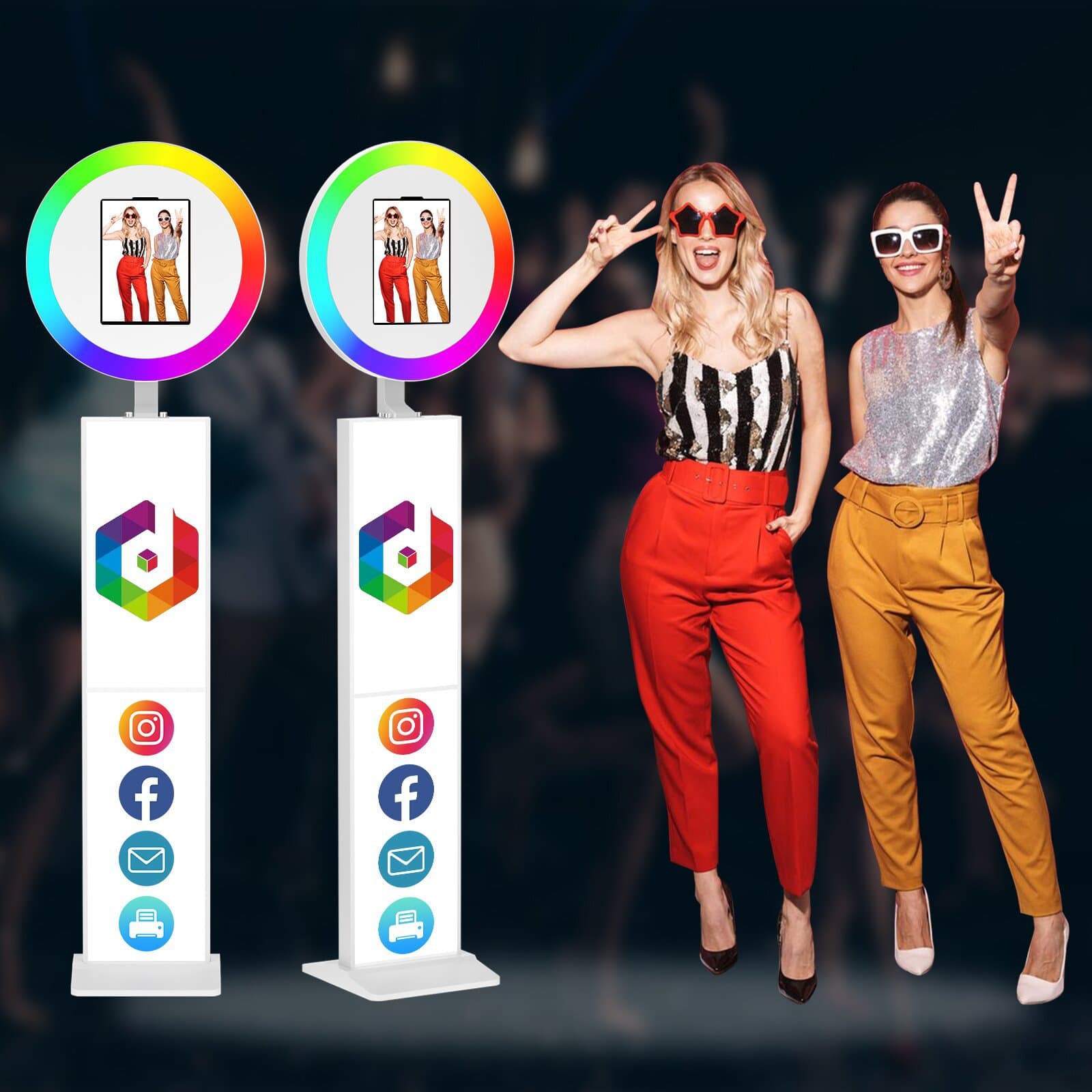Flat Photo Booth 360 Photo Booth RGB Fill Light Video Live Streaming Selfie Tool