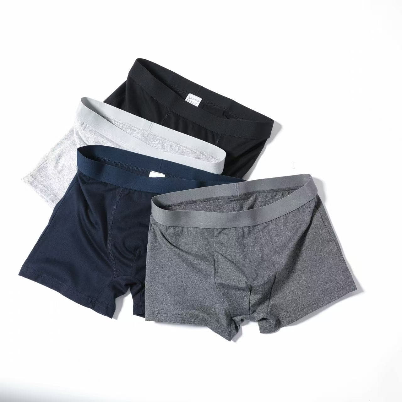 New Men's Solid Color Boxer Briefs, Loose, Breathable, Comfortable, High-End Cotton, Skin-Friendly, Cross-Border Hot Sale