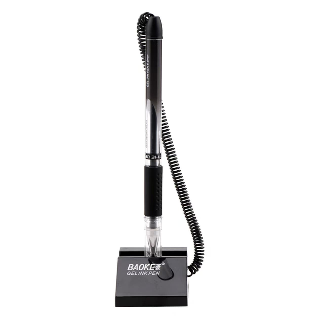 Baoke 850 signature pen desk pen office gel pen counter desktop can be pasted and fixed with rope bar black business