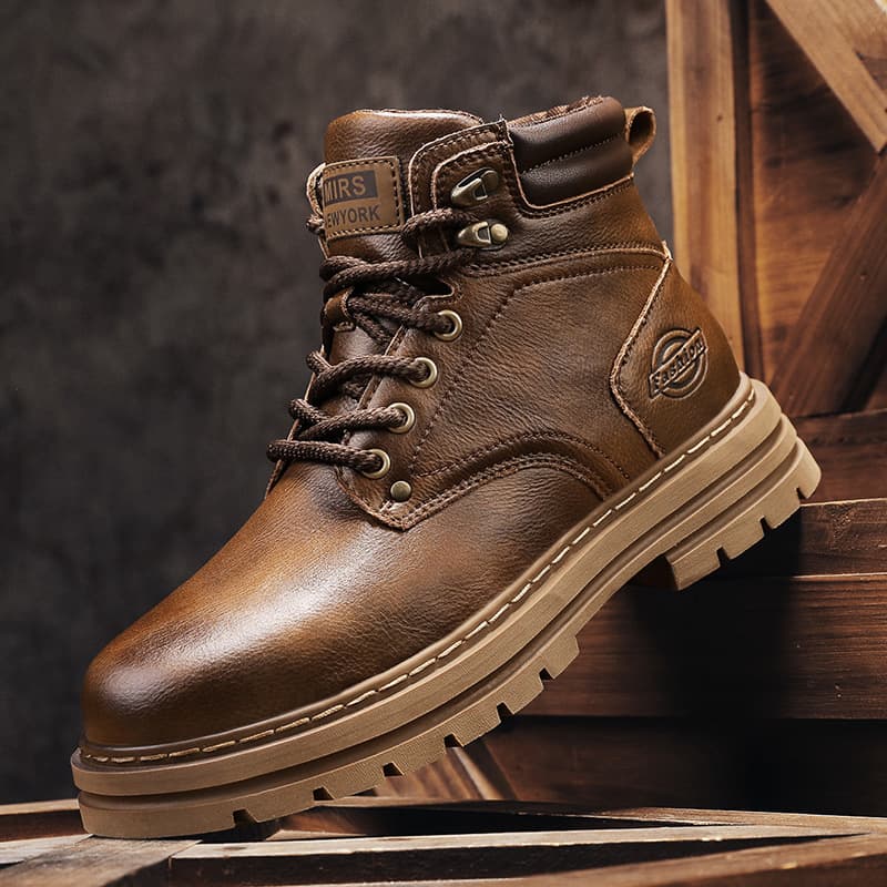 Export Hot-Selling Couple Style 2024 Autumn New Genuine Leather Thick-Soled Outdoor Casual Height-Increasing Thick-Soled Martin Boots
