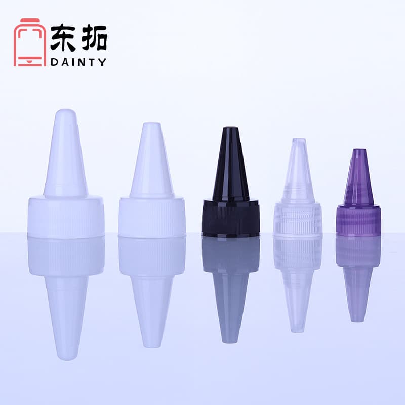18, 20, 24, 28, 32mm threaded plastic caps, pointed tip cap for hair perm solution, black and white pointed tip lids from manufacturer