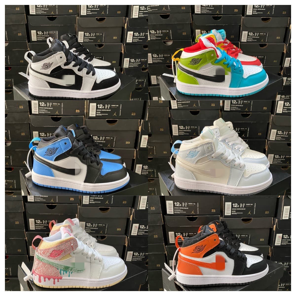 Special Price Korean Style NK Kids AJ Boys and Girls High-top Casual Shoes Jordan 1 Basketball Shoes Putian Wholesale Stock Complete