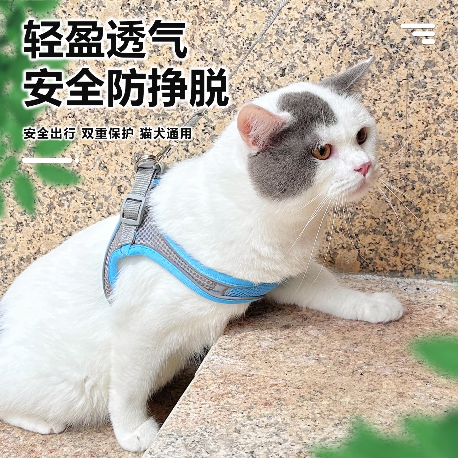 Cat Harness Escape-Proof Leash Set, Summer Outdoor Walking Vest Harness with Leash for Cats