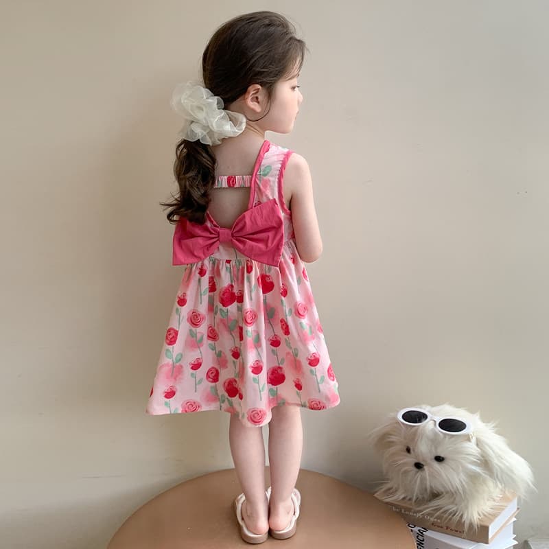 Girls sleeveless dress summer 2026 new children's floral vest dress thin style baby cotton skirt