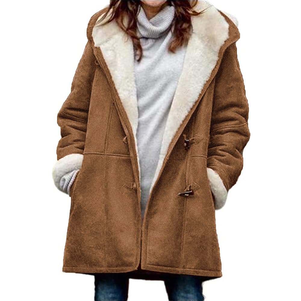 In Stock 2021 Wish Europe America Amazon Cross-border New Top Plush Collar Pocket Women's Jacket W139