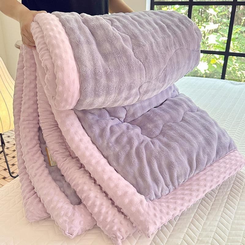 Machine washable rabbit fleece quilt, thickened and warm, suitable for winter, spring and autumn, student dormitory, and all seasons.