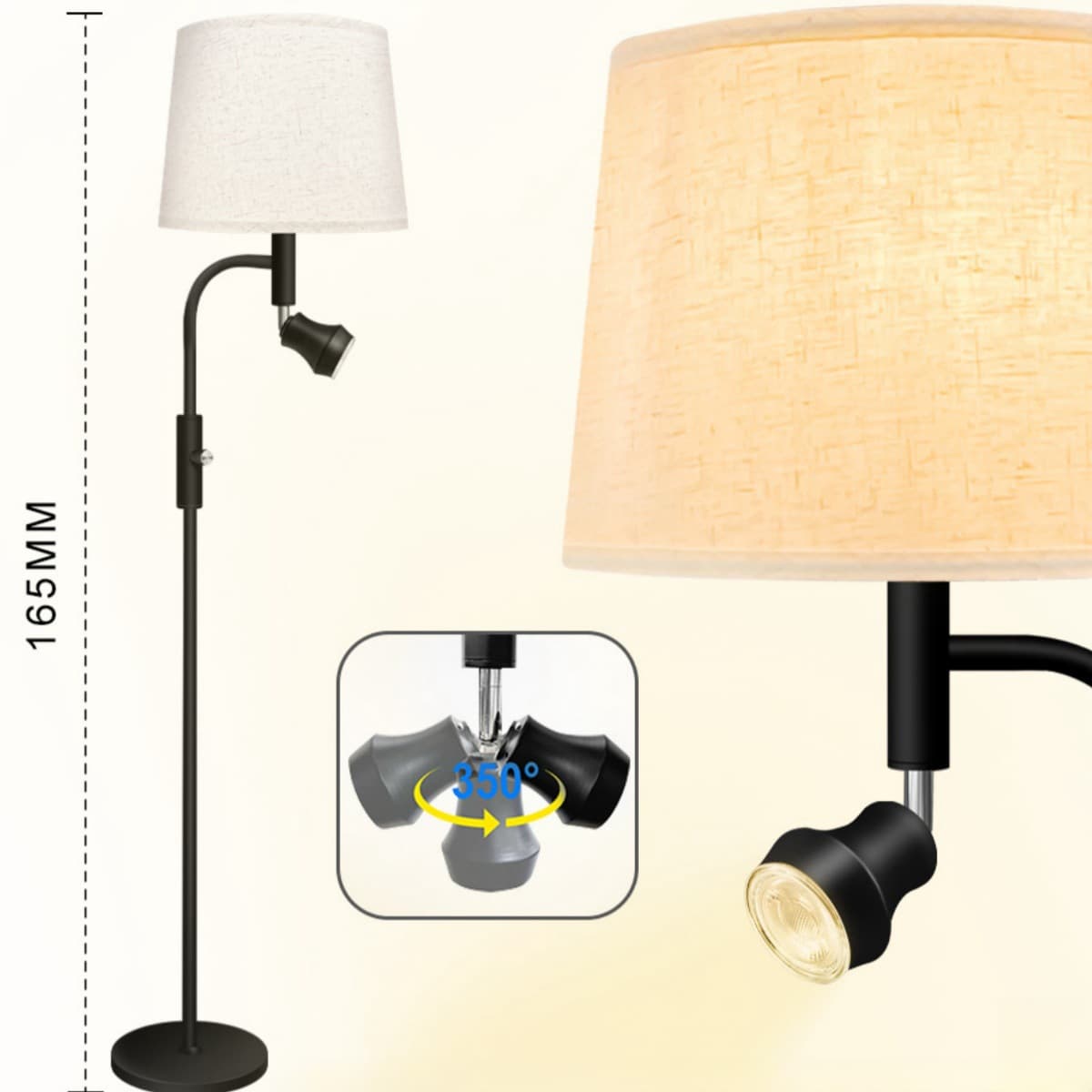 Cross-border dimmable floor lamp, creative curved living room atmosphere lamp, simple bedroom, vertical tall modern floor lamp