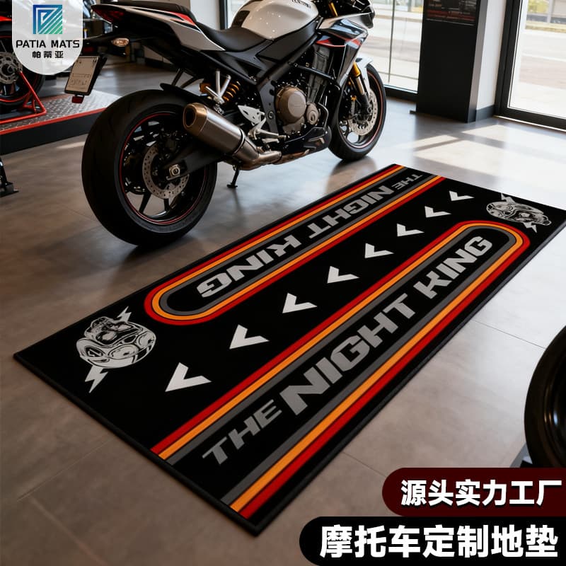 Motorcycle Nylon Floor Mat Kawasaki Harley Printed Rubber Mat Enthusiast Oil-Proof and Anti-Fouling Off-Road Motorcycle Special Mat