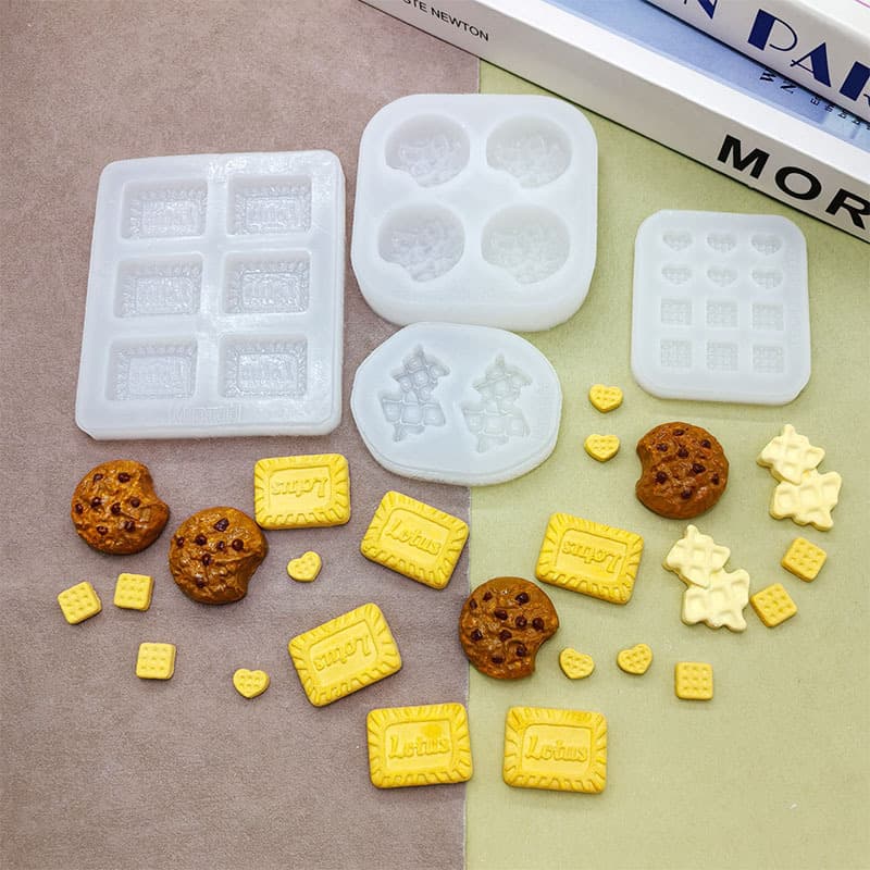 Mini Cookie Food Play Dough Silicone Mold Chocolate Mold Resin Accessories Cream Glue DIY Craft Mold