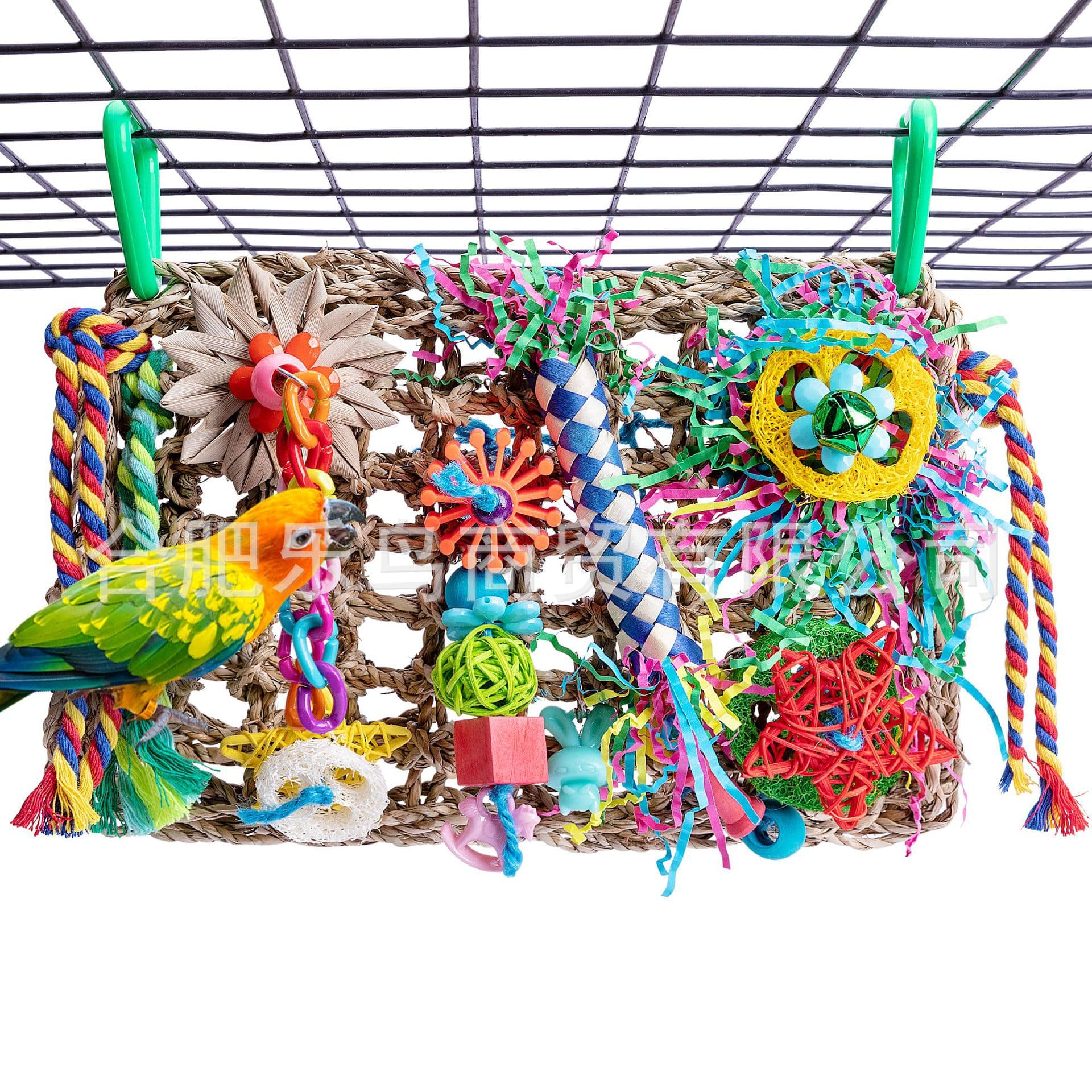 Parrot Chewing Toys, Bird Supplies, Aquatic Net, Loofah, Five-Pointed Star, Paper Silk Braiding Tube, Chewing Toys, Climbing Net