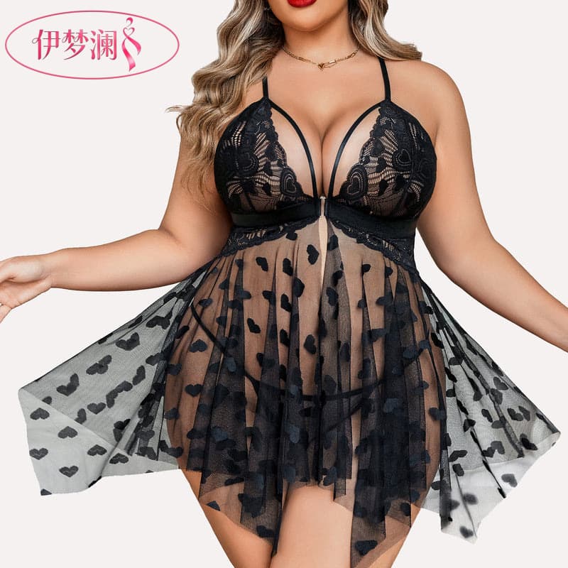 Yimenglan Amazon Bestseller Sexy Lingerie Sheer Thin Lace Women's Summer Sleep Dress