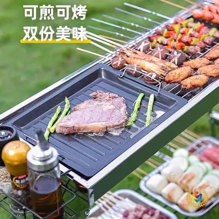 BBQ Grill Large Outdoor Stainless Steel BBQ Grill Portable Folding Charcoal Grill for Home