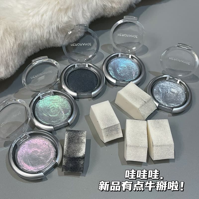 HERORANGE Light Charm Single Eyeshadow Palette Ins Pearl Shimmer Sparkling Iridescent Highlight Inner Corner Highlighter