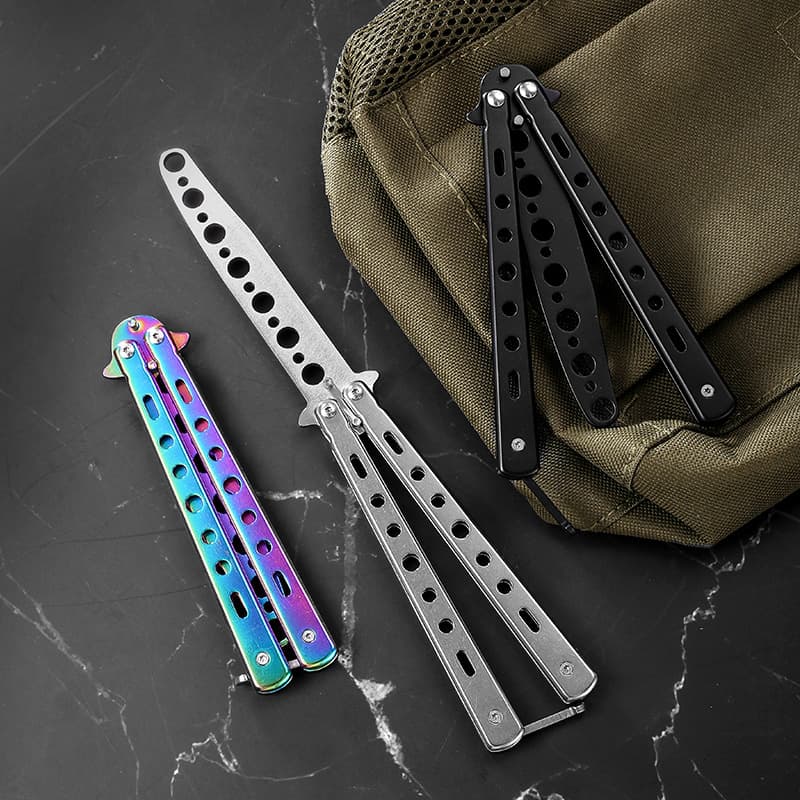 [Source Manufacturer] Practice Knife Butterfly Knife Hand Butterfly Comb Folding Throwing Knife Titanium Alloy Stunt Practice