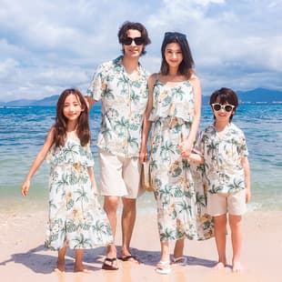 2025 New Summer Family Matching Outfits for Photos, Mother-Daughter Dresses for Beach Vacation, Stylish