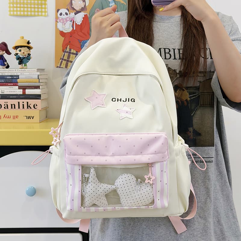 Cross-border new Korean style ins backpack for junior high school students, simple, lightweight, versatile, large-capacity schoolbag for women on campus