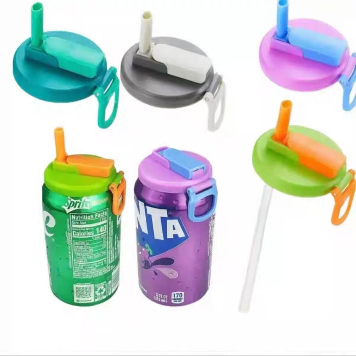 Can Straw Cup Lid Dustproof Leakproof Portable Outdoor Spillproof Dustproof Cola Sprite Can Lid Straw