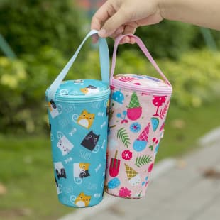 New Milk Tea Cup Holder Insulated Thermal Tote Bag Office Portable Handheld Cup Carrier for Students