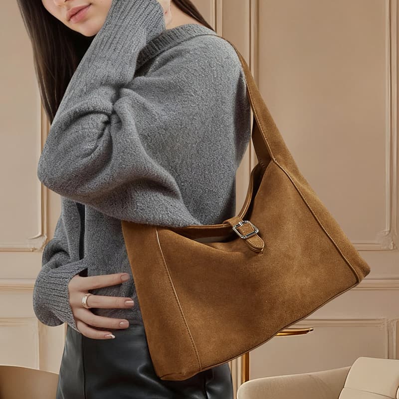 Korean-style bucket bag for women, shoulder handbag, new retro matte leather underarm tote bag