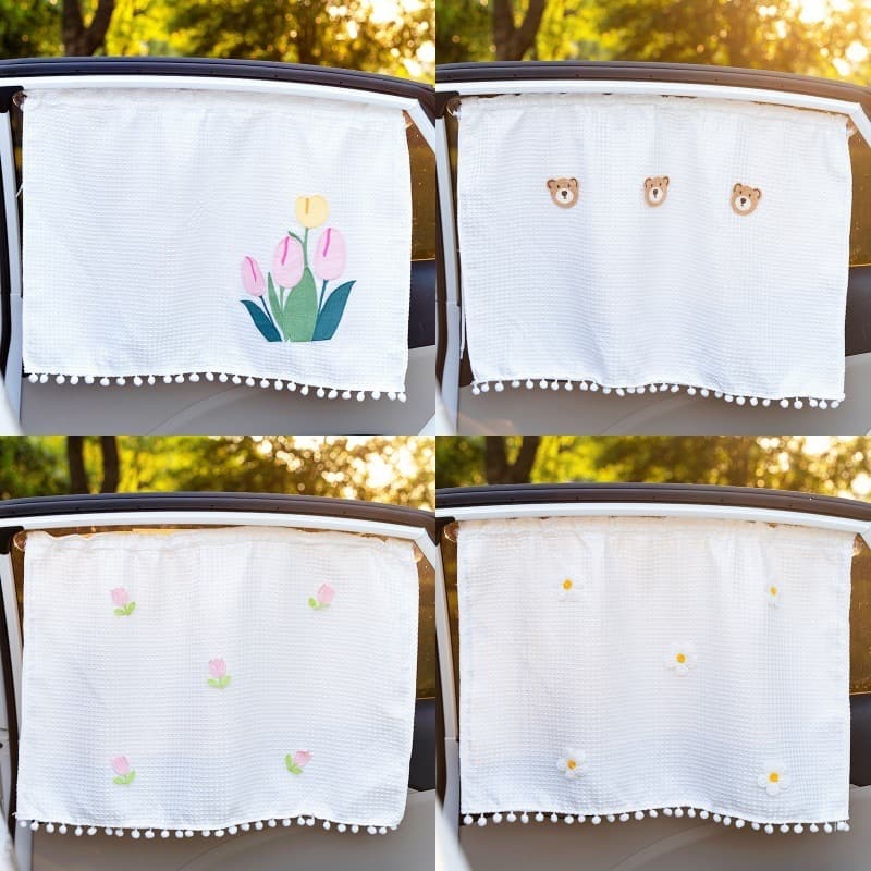 Car Sun Shade Insulation Curtain, Cartoon Suction Cup Side Window, Baby Car Sunshade