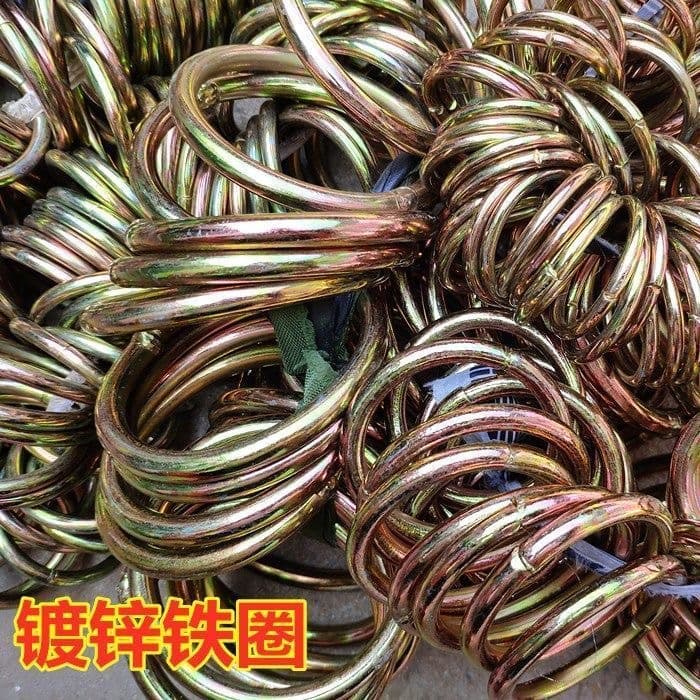 Wholesale color zinc iron ring, bag hardware, steel loop, O-ring, tarp ring, rebar iron swivel