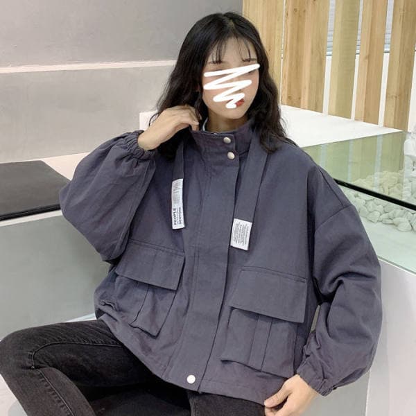 Women's Workwear Short Jacket Autumn Winter Thin Loose Vintage American Style Ins Baseball Jacket Student Cardigan Top