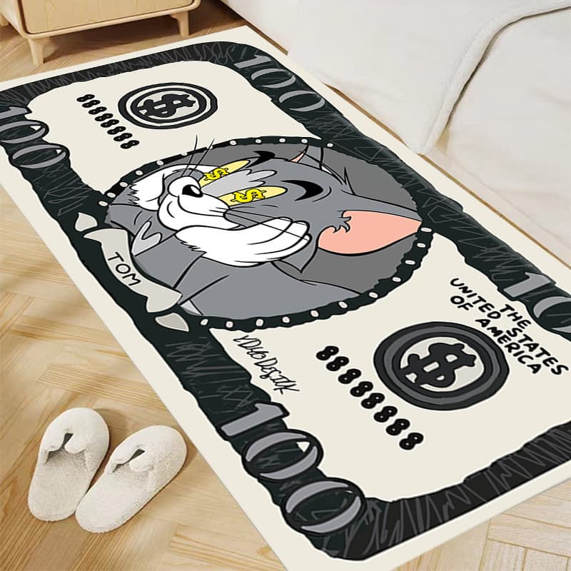 Cross-Border Cartoon Carpet Dollar Pattern Anime Floor Mat Living Room Sofa Bedroom Bedside Blanket Wholesale Foot Mat
