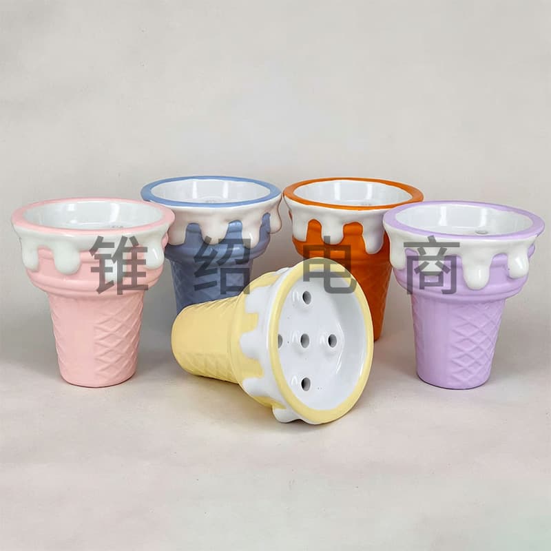 New Arabic Ice Cream Hookah Bowl, Ceramic Ice Cream Hookah Bowl, Cross-Border