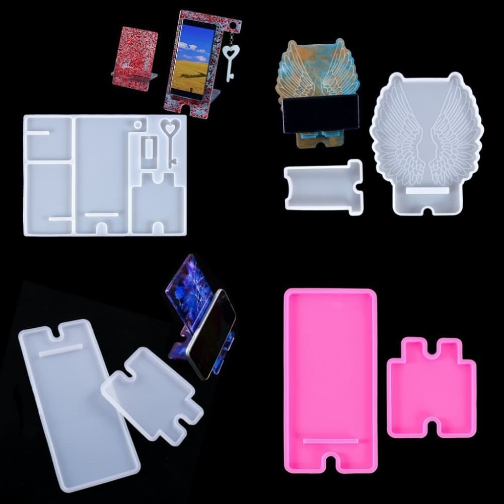 DIY Crystal Epoxy Mold Phone Stand Silicone Mold Handmade Mirror Table Decoration Resin Silicone Mold