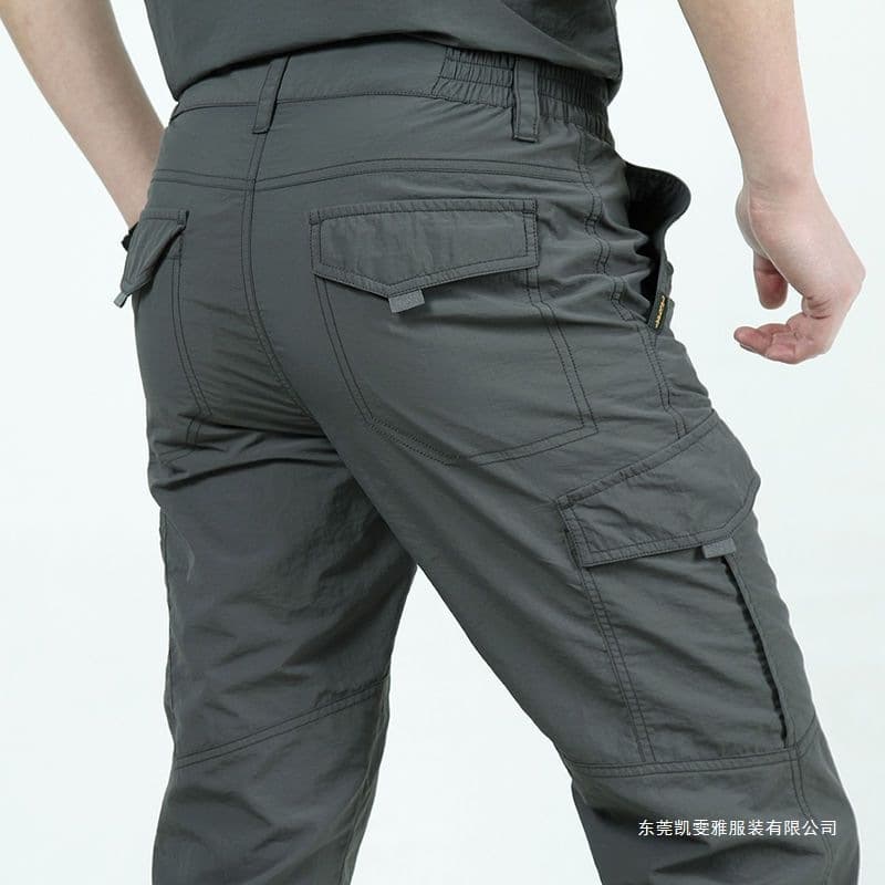 Autumn/Winter Thick Windproof Quick-Dry Pants for Men, Loose Straight-Leg Casual Pants, Fleece-Lined Hiking Trousers, Cargo Pants