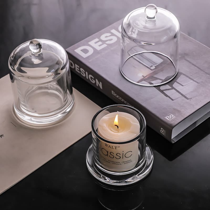 Nordic Style Vintage Romantic Candlelight Dinner Ornament Candlestick Glass Cover Outdoor Camping Candle Golden Bell Cover Aromatherapy Candlestick