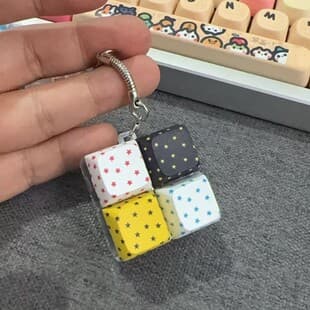 Star Polka Dot PBT Five-Side Dye-Sublimated Keyboard Keycaps Original XDA MOA Keychain Keycaps Custom Made from Image