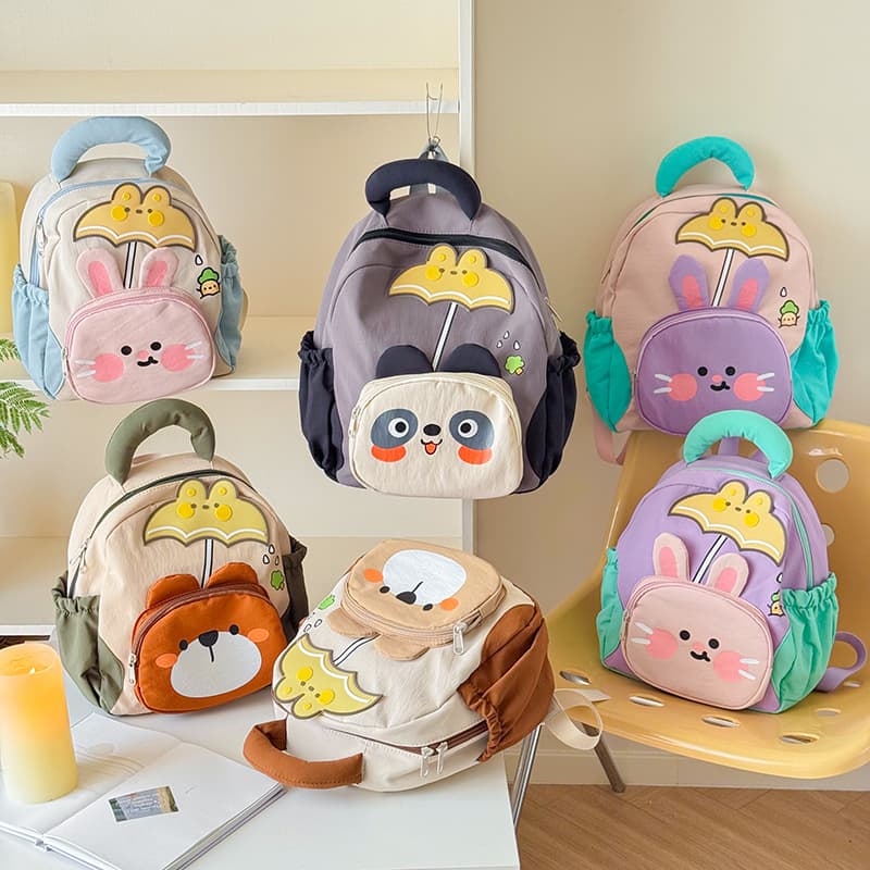 New Kids Cartoon Animal Backpack, Kindergarten School Bag, Lightweight and Breathable Small Backpack for Boys and Girls, Outdoor Travel