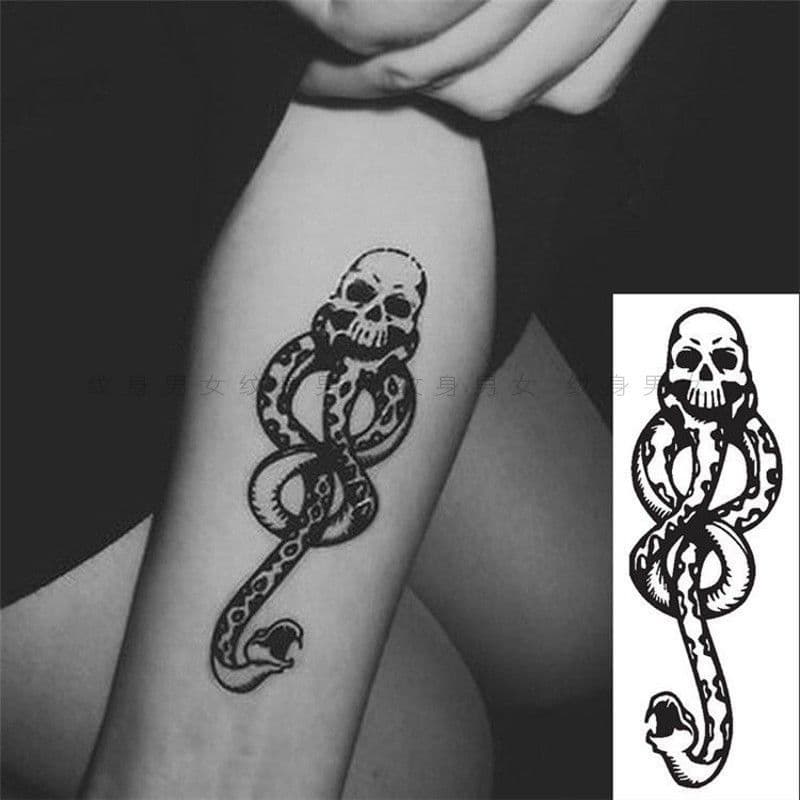 Juice Voldemort Death Eater Snake Staff Tattoo Dark Arm Personality Harry Potter