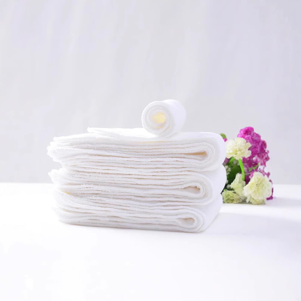 Three-layer white cotton baby diapers, specially for cloth diaper pants, washable toddler nappies and diapers.