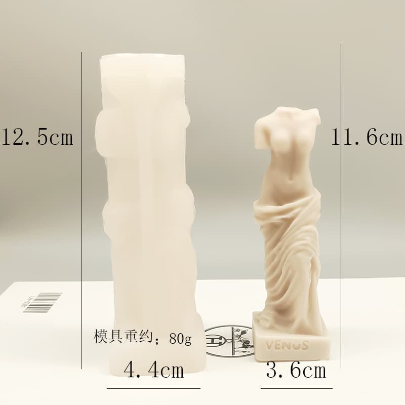 Vintage Headless Venus Figure Candle Mold Human Body Plaster Aromatherapy Ornament Silicone Dessert Cake