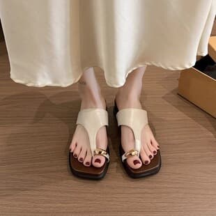 Raised Thick Sole Platform Toe-Loop Slide Sandals for Women Summer 2026 New Style, Beach Sandals with Dresses, Flip Flops