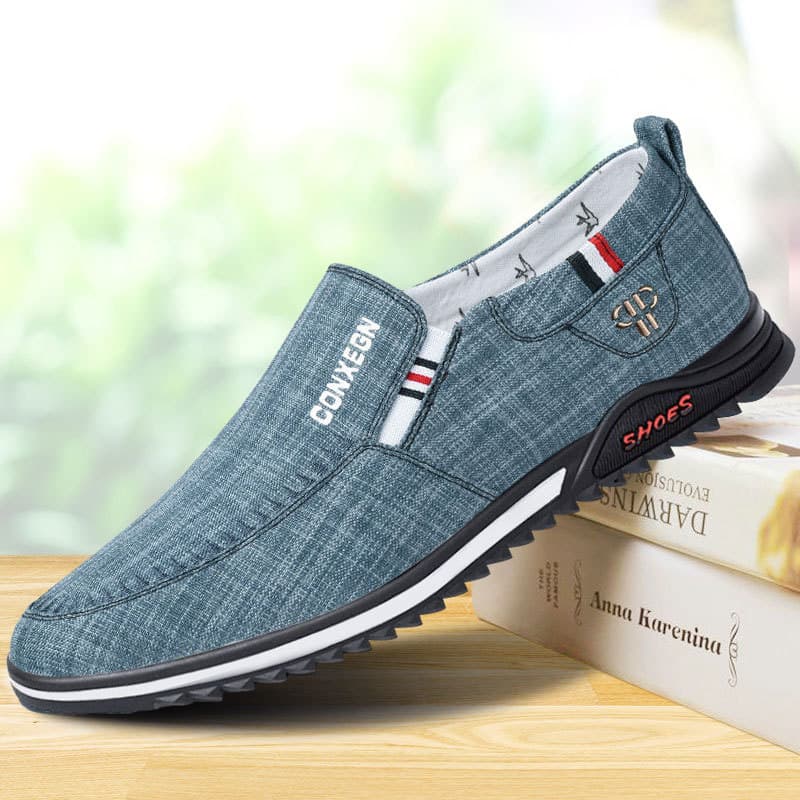 2026 New Men's Summer Linen Breathable Cloth Shoes Casual Slip-On Canvas Loafers