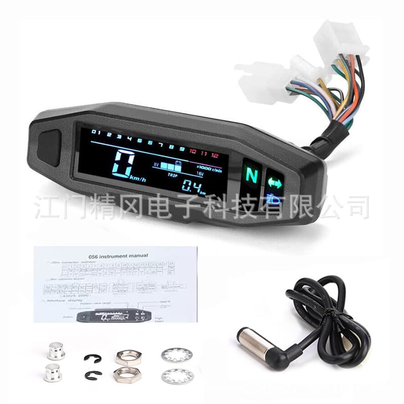 Motorcycle modification gauges: LCD digital gauge, LCD voltmeter, fuel level gauge + induction wire