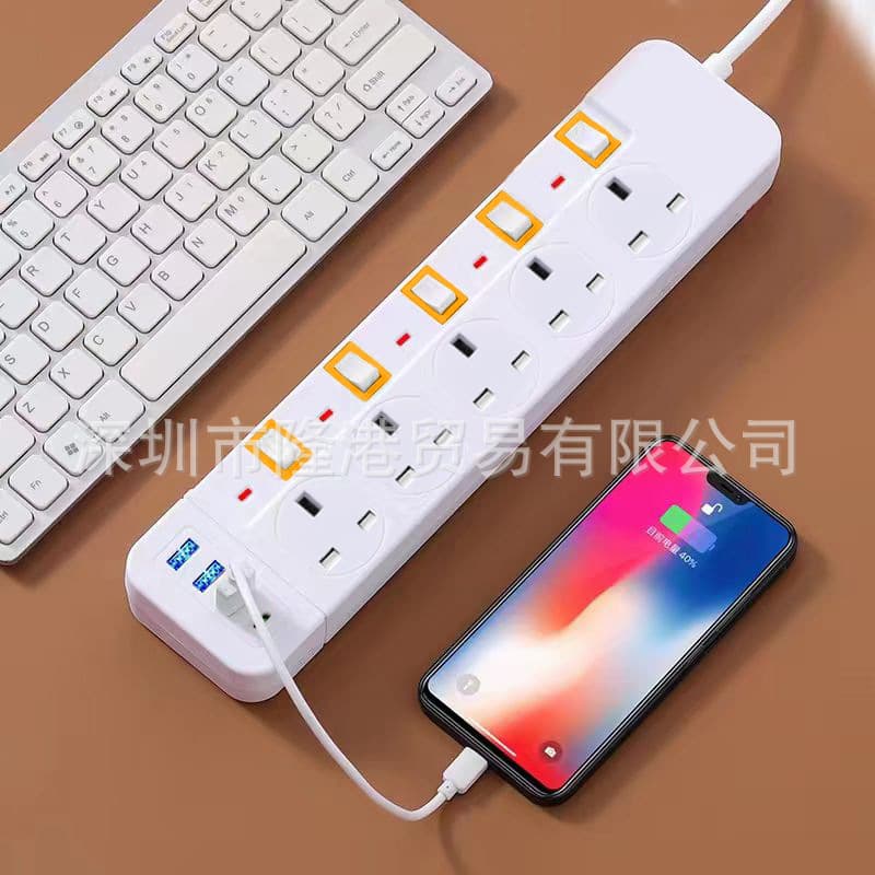 Saudi Multi-Switch Socket Yemen Iraq Power Strip Universal Adapter UK EU Plug Board with USB