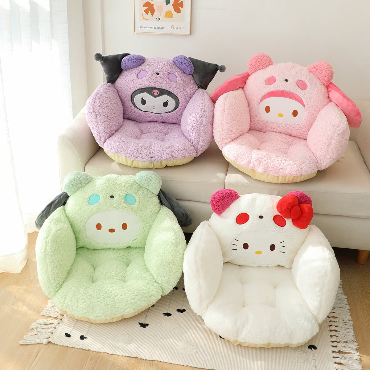 Office sedentary waist cushion integrated seat cushion floor bay window cushion student with backrest chair cushion lazy sofa
