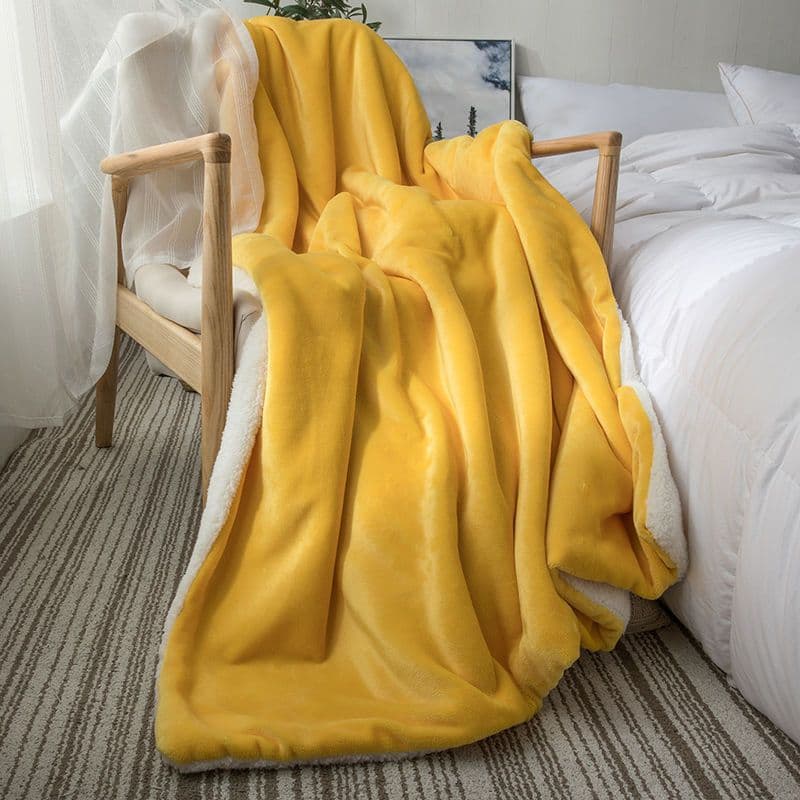 Double-layer imitation lambswool blanket, coral velvet office blanket, small blanket, small blanket, nap blanket, thickened winter