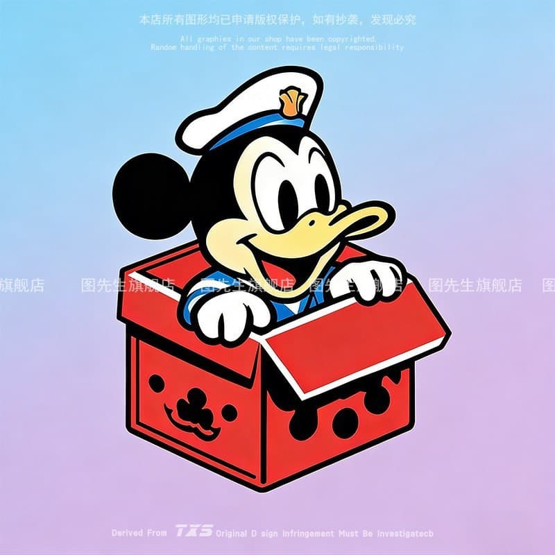 Car Sticker Mickey Donald Duck Creative Car Decal for Laptop Case Motorcycle Scooter Body Scratch Cover Decoration Sticker