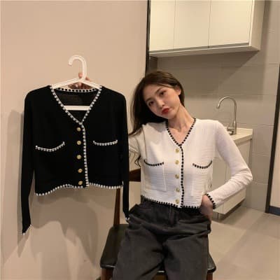 Loose Knitted V-Neck Long Sleeve Open Cardigan Women's Fashionable Versatile Thin Outerwear Trendy Korean Style Autumn Sweater