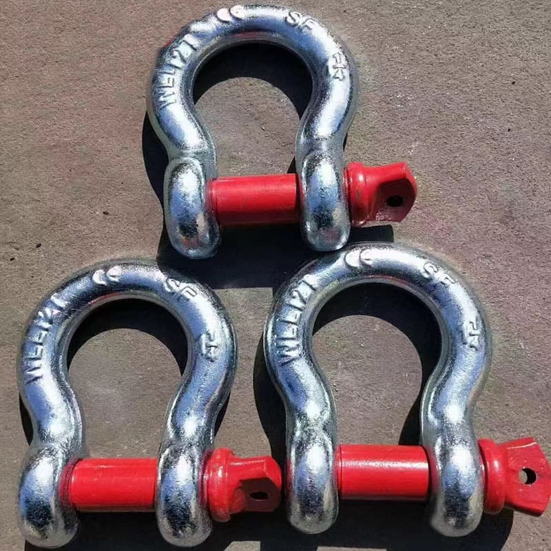 Factory direct supply of high-strength galvanized American-style bow-shaped shackles, D-type shackles, horseshoe-shaped lifting clips.